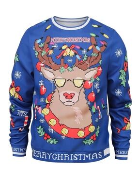 Ugly Christmas sweater reindeer with lights size small